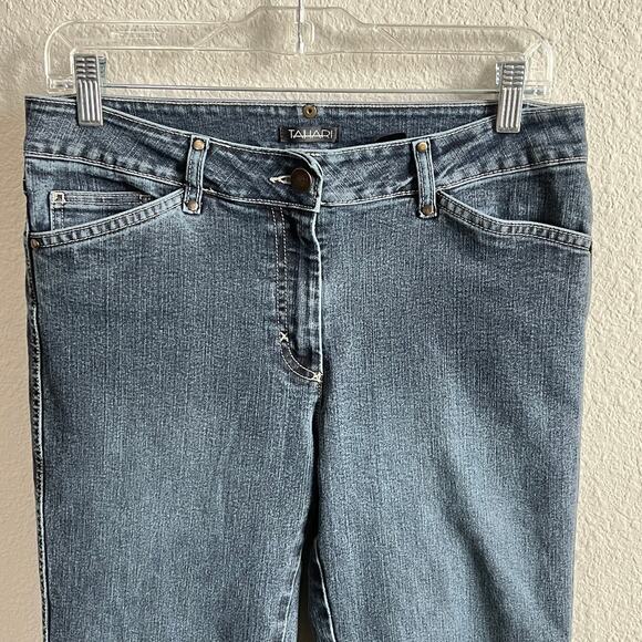 Tahari Mid Rise Bootcut Jeans Women's 6 Medium Wash Stretch Denim - Picture 2 of 6